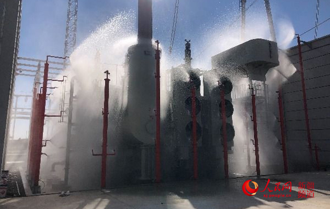 國網新疆檢修公司首次開展750千伏變壓器水噴淋試驗